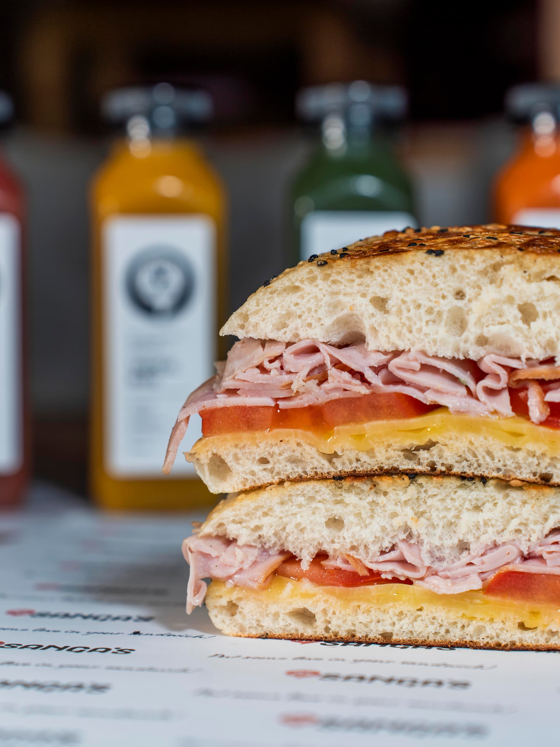 Freshly prepared sandwiches at Mr Sanga